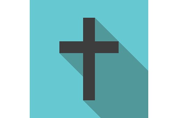 Flag christian-cross-long-shadow-